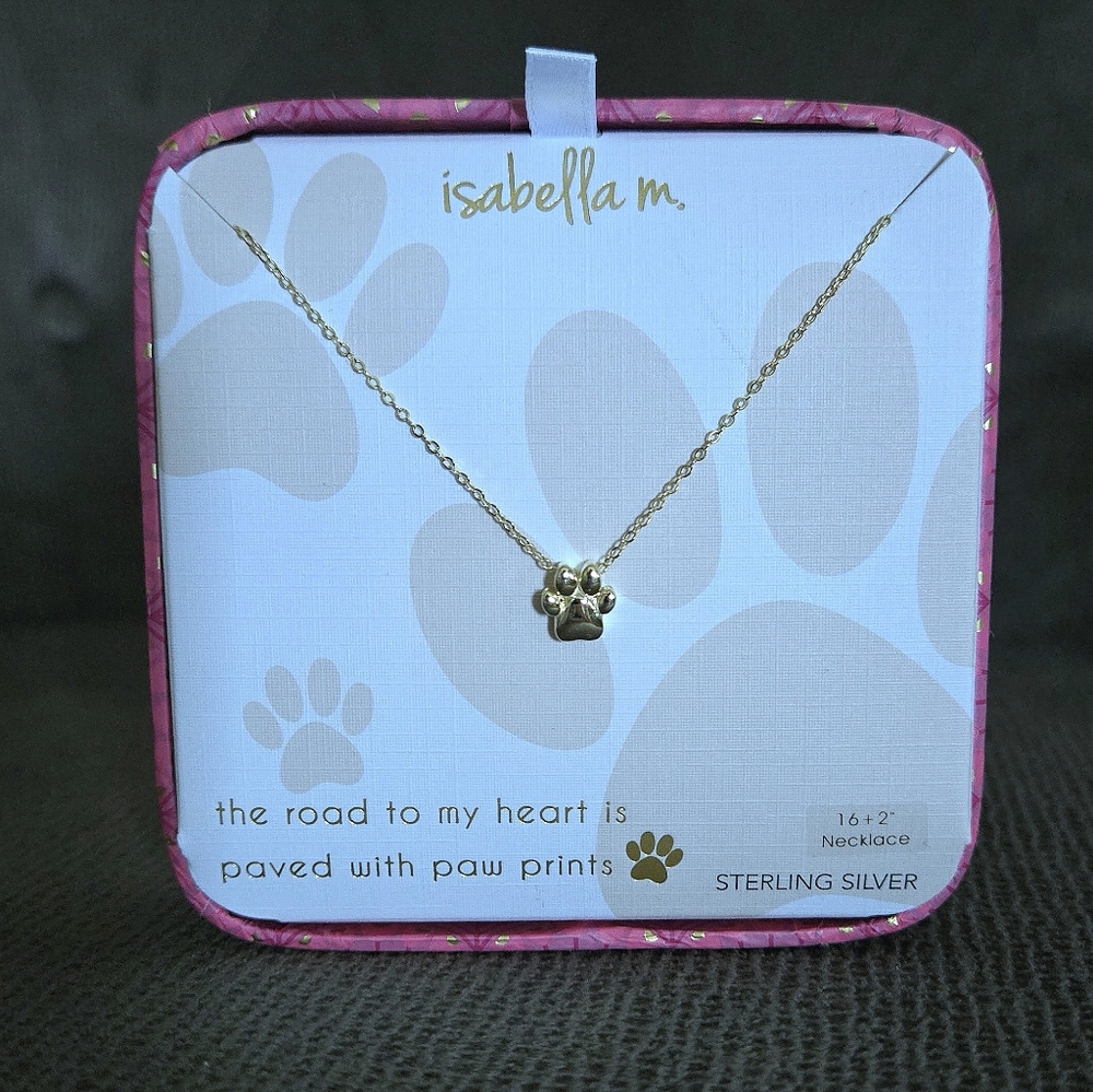 Isabella M. Dainty Gold💛 Paw🐾 Pendant Necklace - NIB - Picture 5 of 15